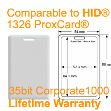 Clamshell Proximity card-35bit Corporate 1000 format